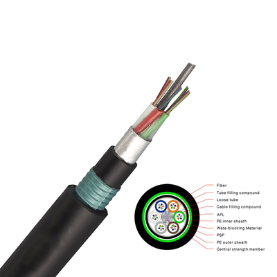 Double noyau direct blindé du câble optique 36 de fibre de mode unitaire de l'enterrement GYTA53
